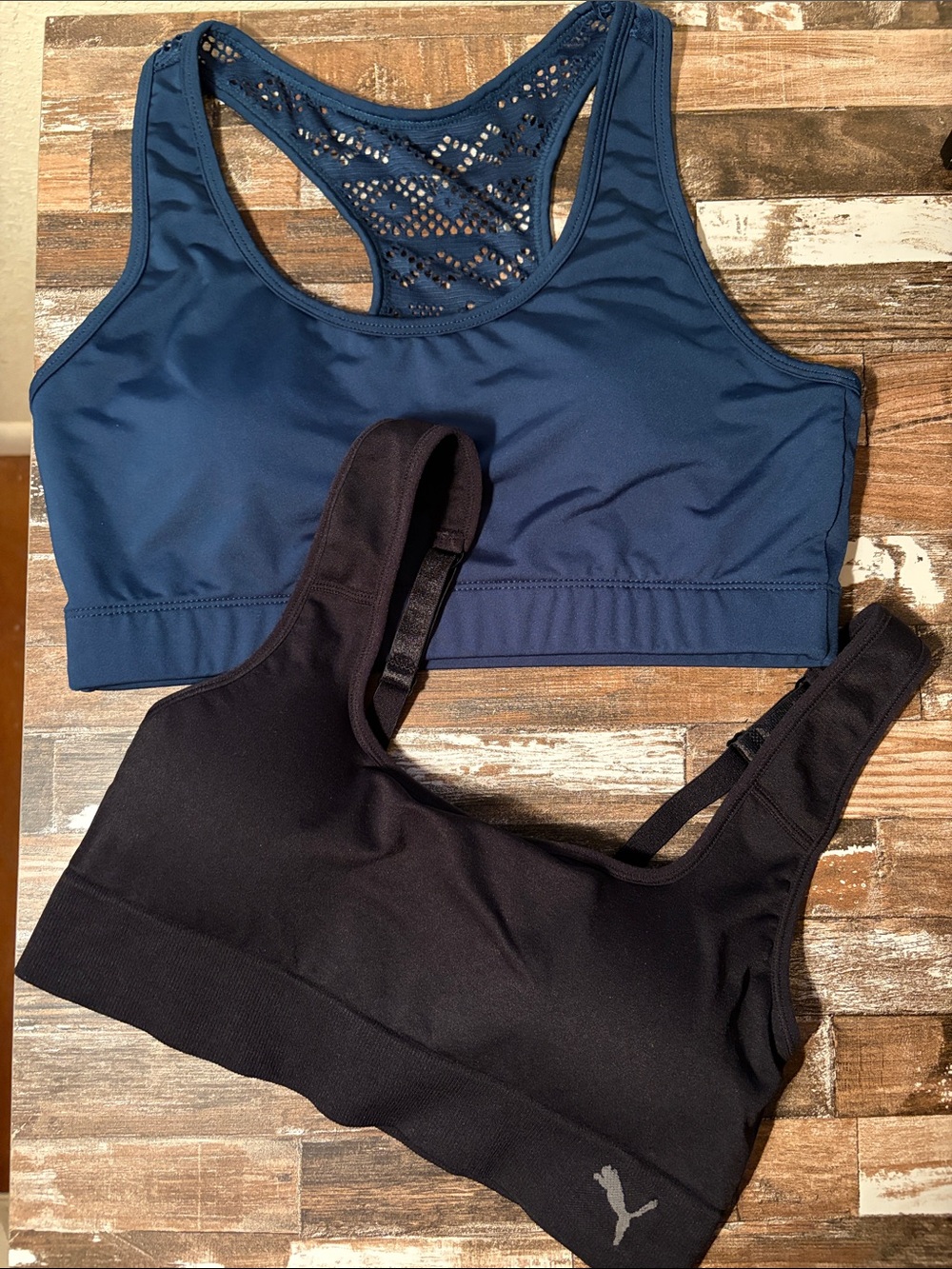 Bundle of 2 Sports Bras -Lace Racerback Zyia in Teal and Puma in Black